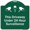 Signmission This Driveway Under 24 Hour Surveillance W/ Graphics Heavy-Gauge Aluminum Sign, 18" H, GW-1818-9748 A-DES-GW-1818-9748 - alternate 1